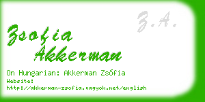 zsofia akkerman business card